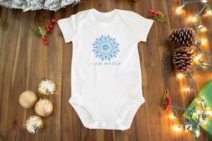 I Am Whole Affirmation: 100% Organic Cotton Baby Bodysuit - Picture 1 of 9