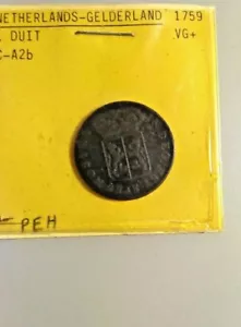NETHERLANDS 1 DUIT 1759 GELDERLAND VG+ - Picture 1 of 2