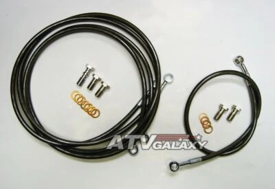Streamline Front & Rear Brake Lines Steel Yamaha Raptor 700 Black All Years - Image 1 of 3