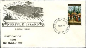 Estampilla de Navidad 1970 de la isla de Norfolk edición 5c sin dirección FDC, en muy buen estado - Imagen 1 de 1