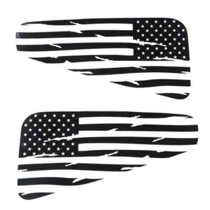 1 pair Rear Window Black USA Flag Car Sticker Decal for Ford Mustang 2008-2014 - Picture 1 of 6