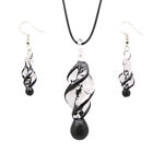 Glass Necklace Black Earrings for Women Nice Gifts Woman Miss Set