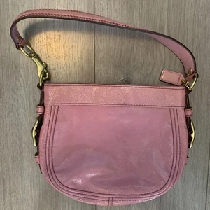 Coach rosa Lackleder ZOE Hobo Handtasche Top Handle Pouch Pebbled Purse #41869 - Bild 1 von 9
