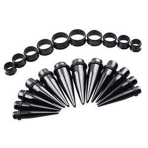 24PCS UV Acrylic Tapers and Surgical Steel Plugs Ear Gauges Kit Eyelets Stret... - Picture 1 of 7
