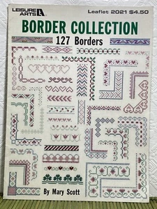 Border Collection Cross Stitch Patterns Leisure Arts 127 Borders Mary Scott VTG - Picture 1 of 18