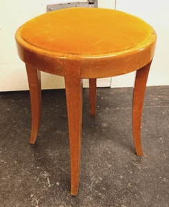alter Hocker 70er Jahre Holz Gelb-24907 - Bild 1 von 8
