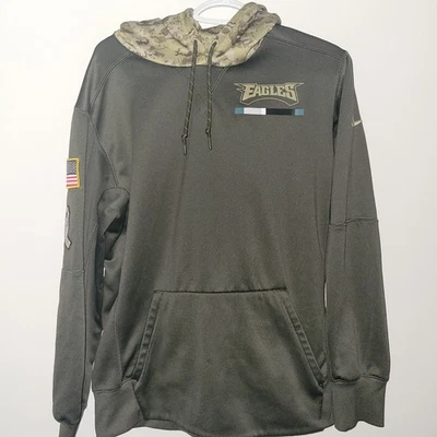 Sudadera con capucha Nike Dri-Fit On Field Salute To Service Philadelphia Eagles talla mediana Foto 1 de 4