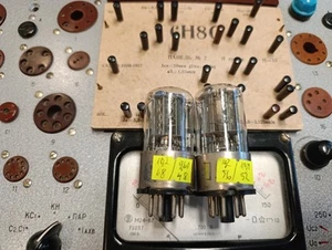 NOS pair 6N8M (6Н8С) = 6SN7 = ECC32 = 1578 MELZ Metal Base MATCHED - Afbeelding 1 van 14