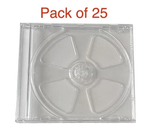 25 x CD /DVD Single Jewel Cases High Quality 10.4mm With Clear Tray - Afbeelding 1 van 1