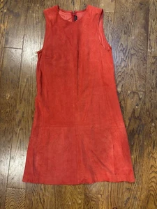 BALENCIAGA Suede Sleeveless Dress Red F/S from Japan - Picture 1 of 4