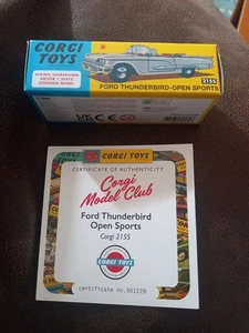 Corgi Toys Corgi Model Club 215S Ford Thunderbird Open Sports Model New Boxed. - Picture 1 of 1
