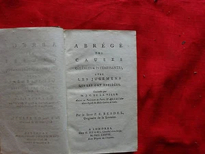 BESDEL - LA VILLE - Abrégé des causes célèbres et intéressantes - Imagen 1 de 1