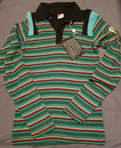 Diesel Wheels Of Fire Multi Color Striped L/S Cotton Polo Shirt Size XL - Picture 1 of 5