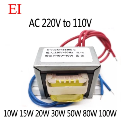 1 PCS AC 220V To 110V Power Transformer EI Type 5W-100W Step-down Isolation - Image 1 of 2