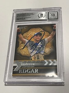 Frankie Edgar Signed UFC Title Shot Chronology Card IP Slabbed Beckett BAS b - Picture 1 of 3
