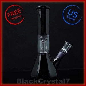 8" Pitch Black Ice Pick Beaker Hookah Bubbler Tobacco Smoking Glass Water Pipes - Picture 1 of 5