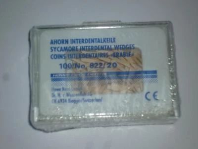 DENTSPLY 100x Kerr Hawe Interdentalkeile Ahorn Holzkeile Füllungen Wedges 822/20 Weiss