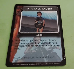 A SMALL FAVOR PROMO ACTION CARD LARA CROFT TOMB RAIDER CCG 1999 MINT - Picture 1 of 2