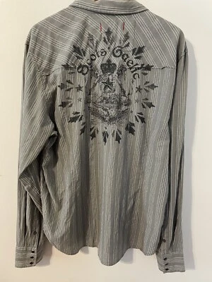 Guess Western Shirt Scots Gaelic Purple Pearl Snap Sz XXL Graphic Cowboy - Image 1 of 4