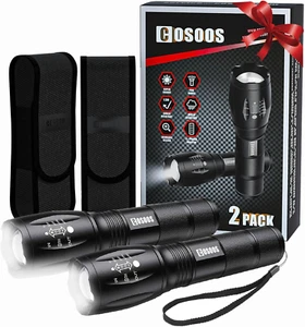 2 Tactical Flashlights with Holsters, Bright LED Flashlight 1000 Lumen, 5 Mode - Picture 1 of 12