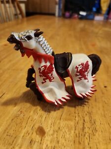Papo Knight Horse Red And White Vtg 2004 Toy Figure