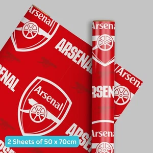 Papel de envolver cumpleaños | Arsenal FC | 2 hojas y 2 etiquetas | Envoltura de regalo de fútbol - Imagen 1 de 4