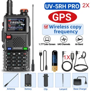 2PCS 5RH GPS WALKIE TALKIE MULTI BAND RECHARGEABLE TWO WAY RADIO+771+805S+CABLE - Picture 1 of 15