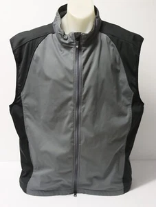 Men's FJ FootJoy Black & Grey Full Zip Golf Vest - Size XL - Picture 1 of 6
