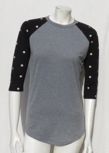 LULAROE Gray Black Polka Dot Soft Stretch RANDY Tee Shirt Top size XS EUC Mint - Picture 1 of 5