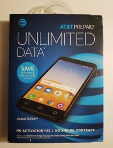 AT&T Prepaid -Alcatel TETRA 16GB Memory Prepaid Cell Phone-Black New in box
