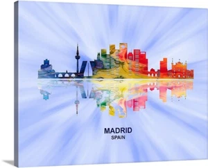 Madrid Spain Skyline Art Giclee Poster Or Canvas Wrap art Cityscape Art - Picture 1 of 3