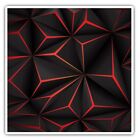 2 x Square Stickers 7.5 cm - Black Red Futuristic Tech Gamer Gaming  #44327