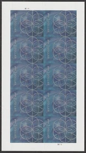 US 5853 Floral Geometry Blue $1 sheet 10 MNH 2024 - Picture 1 of 1