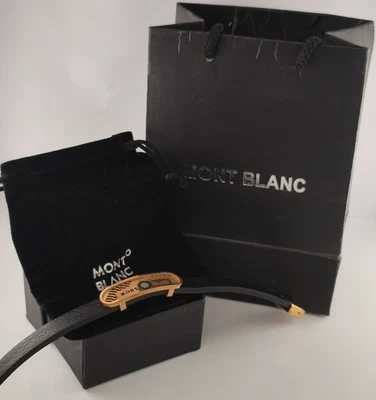 Pulsera de lujo Montblanc de cuero negro para hombre "Envío gratuito con caja" Foto 1 de 4