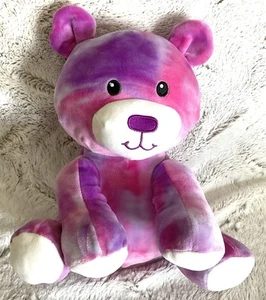 Wellobeez Animal Adventure Plush Bear Purple Pink Tie Dye Stuffed Animal - Picture 1 of 9