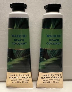 Bath & Body Works Waikiki Beach Coconut Shea Butter Hand Cream 1 oz Set of 2 - Picture 1 of 2