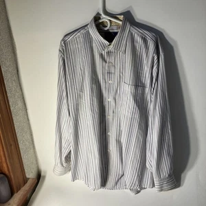 B By Brooklyn- VTG-Men’s-LS -XL Shirt -Black -Purple-Grey stripes on White - Picture 1 of 24