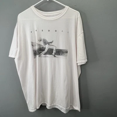 Camiseta Freddie Mercury Queen Mercancía Oficial XL XXL Gráfica Blanca Manga Corta Foto 1 de 4