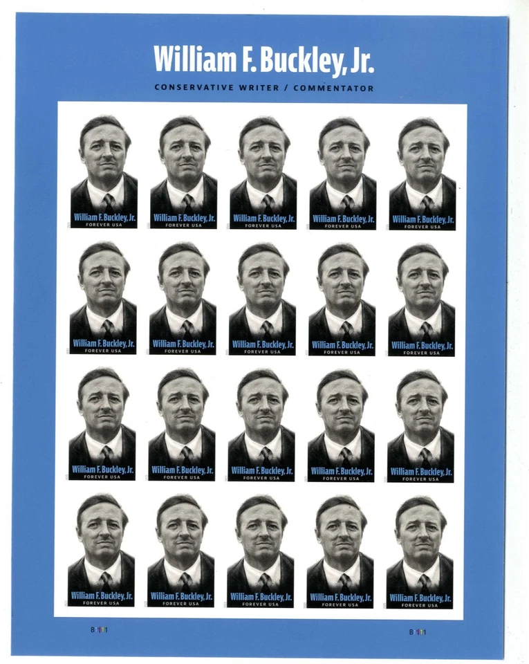 NDC 2025, William F. Buckley Imperf Pane of 20 / Sheet without die cuts NDC - Image 1 of 1