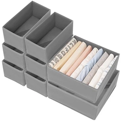 Paquete de 8 organizadores de cajones de ropa, organizador de cajones de ropa interior plegable para  Foto 1 de 4