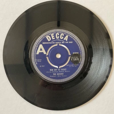 THE ACCENT - ‘RED SKY AT NIGHT’/‘WIND OF CHANGE’ RARE DEMONSTRATION COPY 1967 - Image 1 of 2