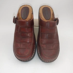 Zoccoli Mules Pronostici Collezione Pelle Marrone Slip ON Taglia 9-1/2 PULITI - Foto 1 di 15