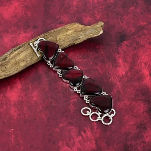 Red Flash Labradorite Gemstone 925 Sterling Silver Jewelry Bracelet Gift For Her - Picture 1 of 5