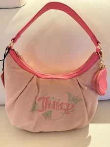 NUEVO CON ETIQUETAS BOLSO DE HOMBRO JUICY COUTURE WING IT HOBO ROSA DIAMANTE MARIPOSA BLING - Imagen 1 de 6