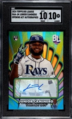 2024 Topps Big League Junior Caminero Auto SGC 10 Auto 10 - Image 1 of 2