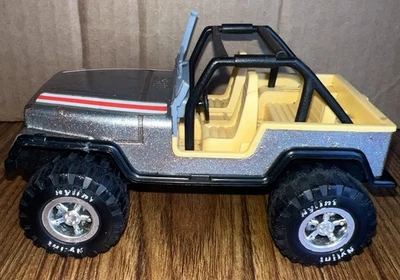 Nylint Toy Jeep Silver With Red And White Stripping, Roll Cage 5.75” Long - Image 1 of 4