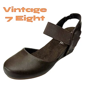 7 EIGHT FREEDOM DAMEN KEILABSATZ BRAUN LEDER GRÖSSE 6,5 MEDIUM NEU - Bild 1 von 10