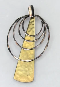 RLM Studio Sterlingsilber & Messing Anhänger Modernist gehämmert Robert Lee Morris - Bild 1 von 8