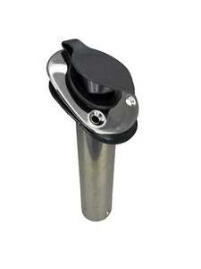 Soporte para caña de pescar Pactrade Marine Boat SS 304 9,5" montaje al ras 30° tapa de PVC - Imagen 1 de 5