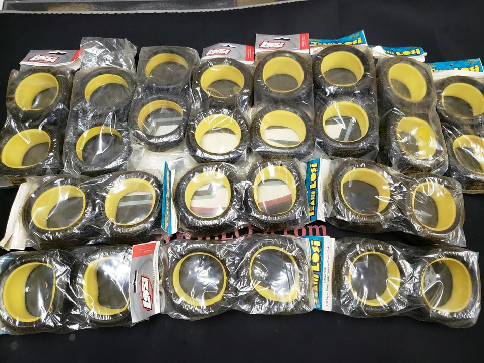 Team Losi LOSA7761 1/8 Buggy Taper Pin Tires New in Package Pink Red Silver - Image 1 of 1